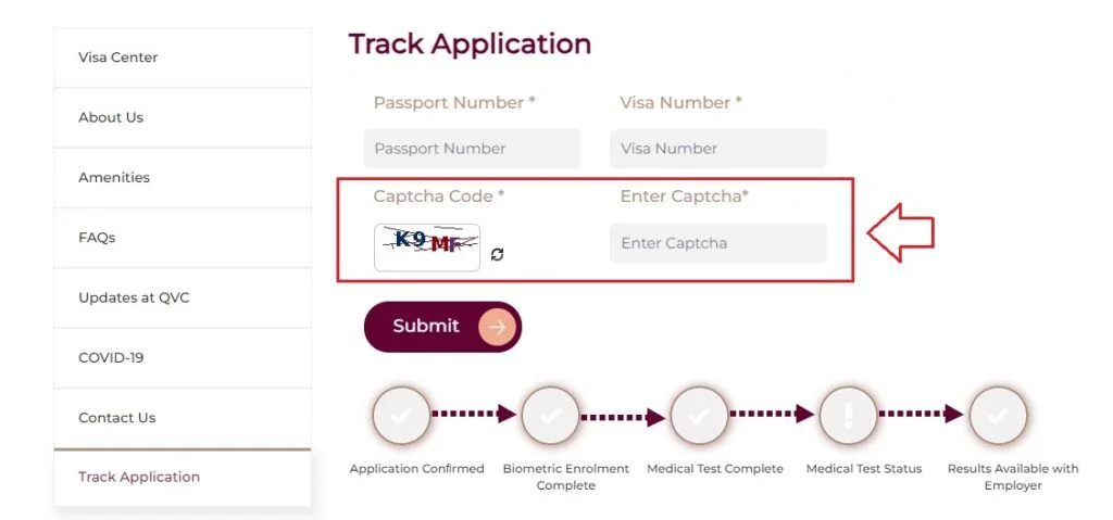 MOI Qatar Visa check on the Qatar Visa Centre (QVC) Website