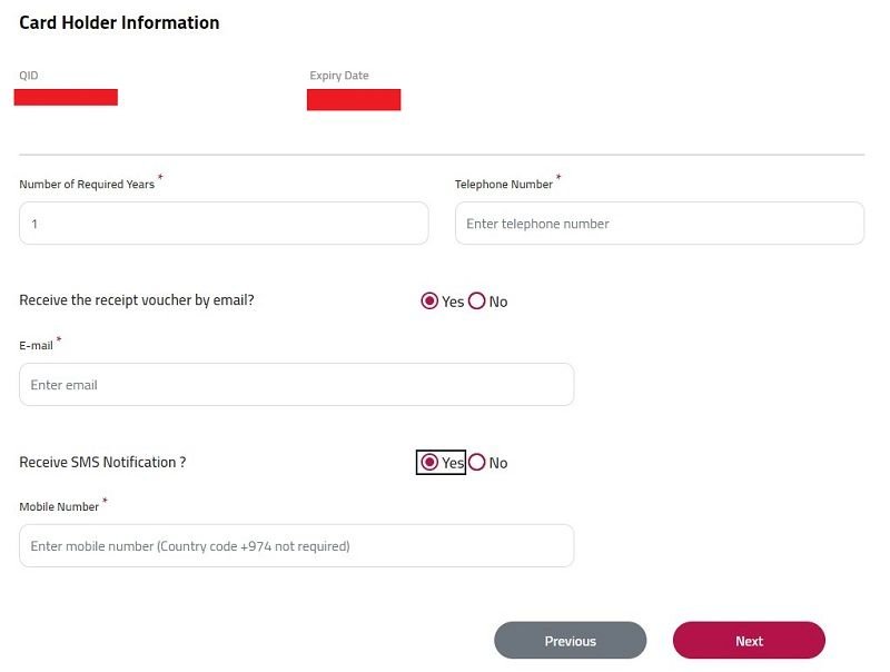 Qatar health card renewal