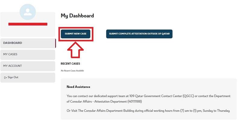 Start a New Case - Document Attestation